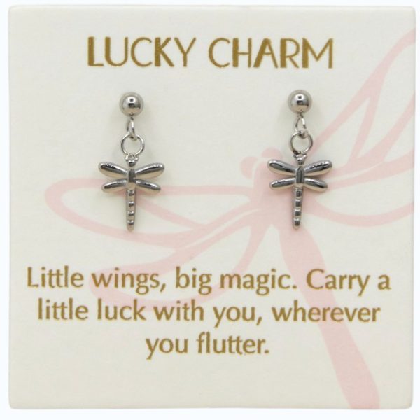 Dragonfly drop earrings in Sterling Silver