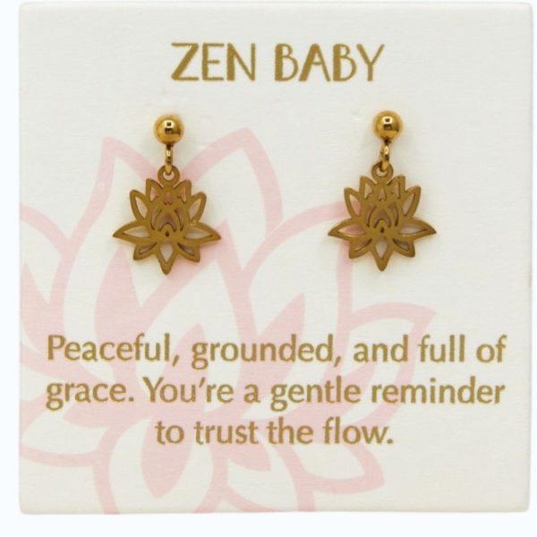 Lotus shaped drop earrings in 18k Gold