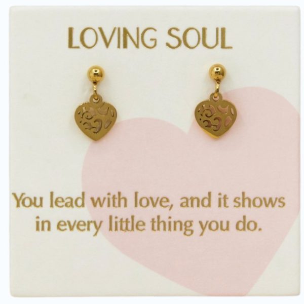 Heart drop earrings in 18k Gold