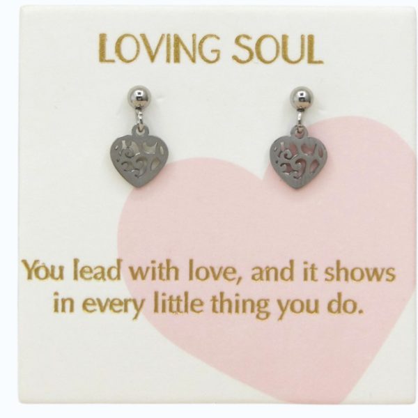 Heart drop earrings in Sterling Silver