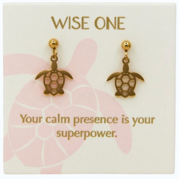 Turtle drop earring in 18k gold