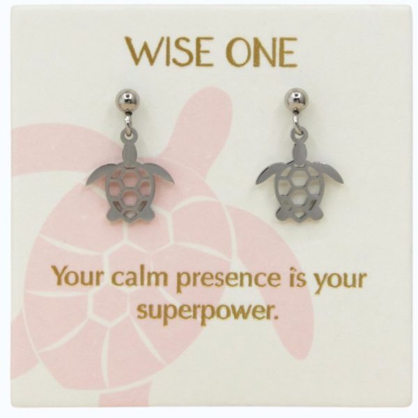 Turtle drop earring in Sterling Silver