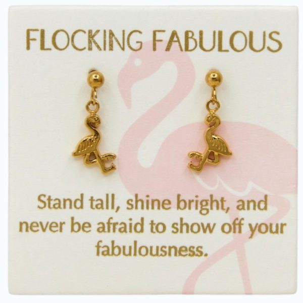 Flamingo drop earrings in 18k Gold