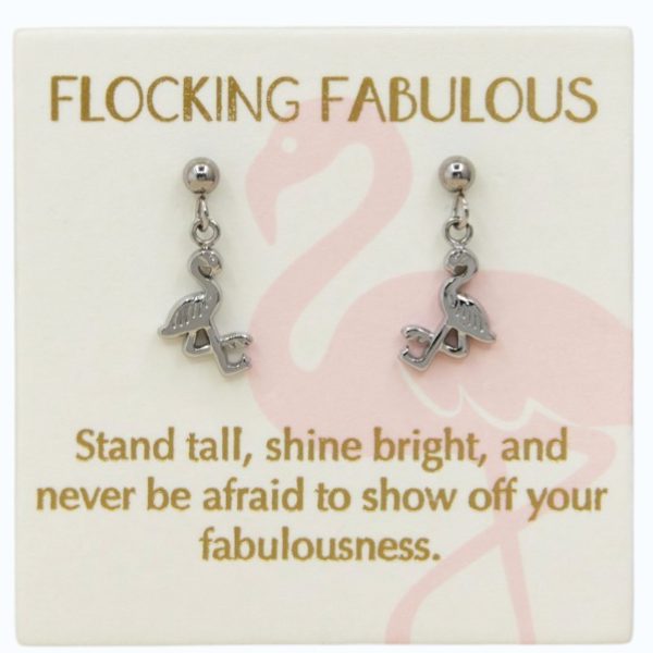 Flamingo drop earrings in Sterling Silver