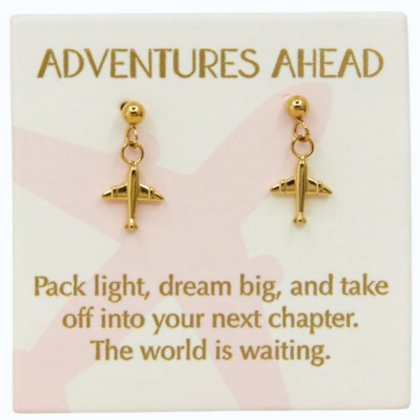 Plane drop earrings in 18k Gold