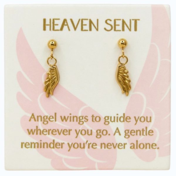 Angel wing drop earrings 18k Gold plated