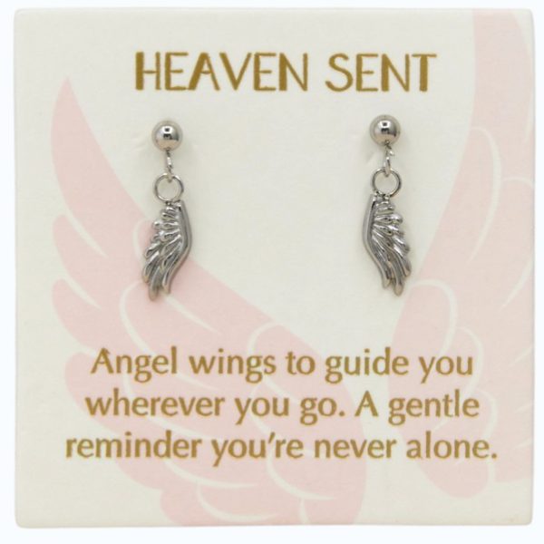 Angel wing drop earrings in Sterling Silver
