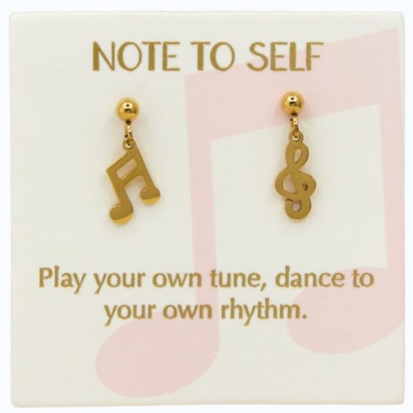 Note To Self Gold drop earrings