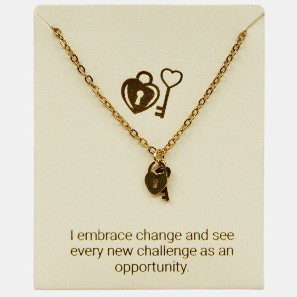 Lock and Key Inspiration Necklace 18k Gold plated