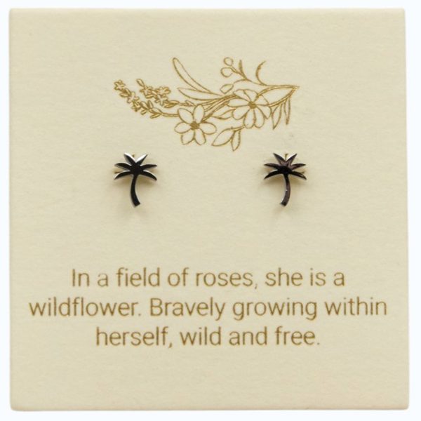 Palm Tree Studs Sterling Silver