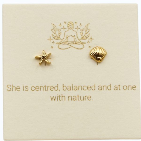 Ocean Life Studs 18k Gold
