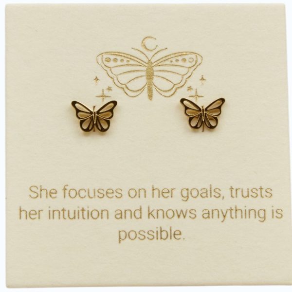 Butterfly Studs 18k Gold