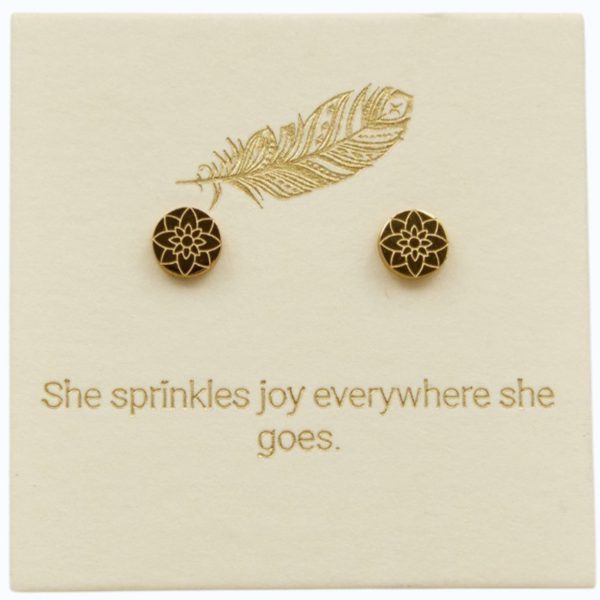 Mandala Studs 18k Gold