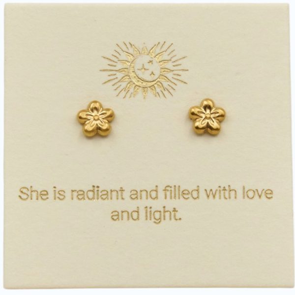 Snow Flower studs 18k Gold