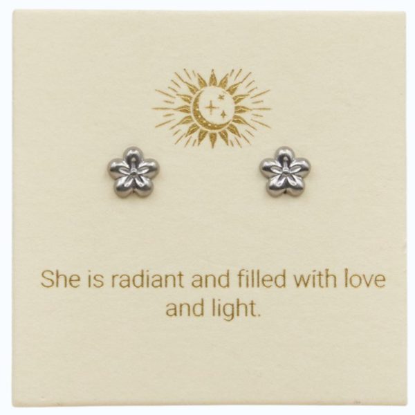 Snow Flower studs Sterling Silver