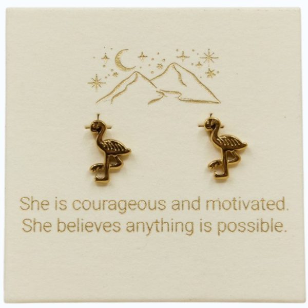 Flamingo Studs 18k Gold