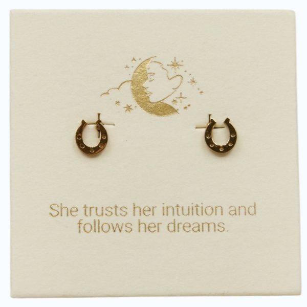 Horseshoe Studs in 18k Gold