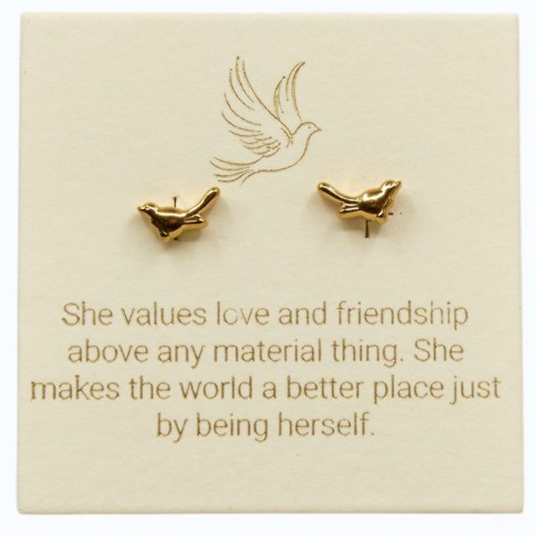 Birdy Studs in 18k Gold