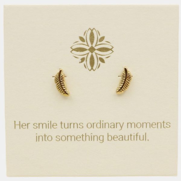 Feather Studs 18k Gold