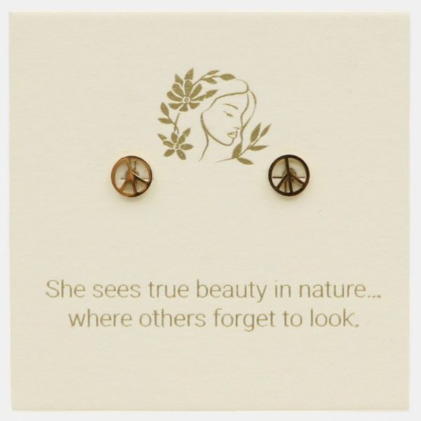 Peace Studs in 18k Gold