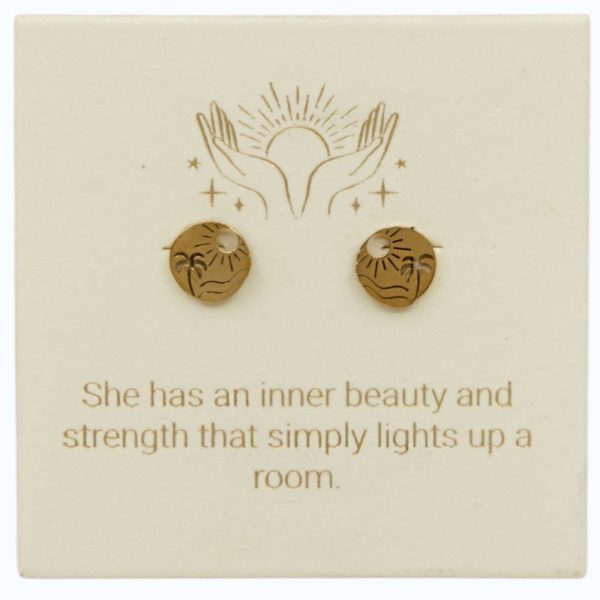 Beach Scene Studs in 18k Gold