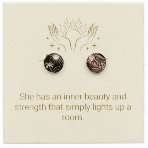 Beach Scene Studs in Sterling Silver