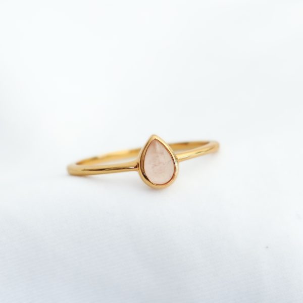Selene Ring Gold - Rose Quartz 2