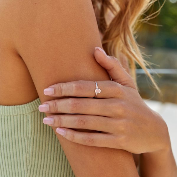 Selene Ring Silver Rose Quartz