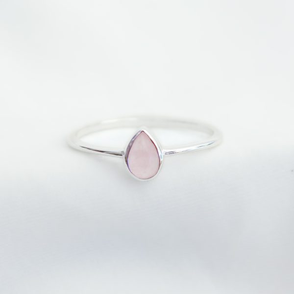 Selene Ring Silver - Rose Quartz 2