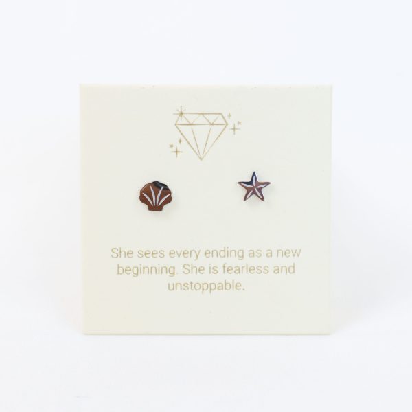 Shell and Starfish set Earrings Silver